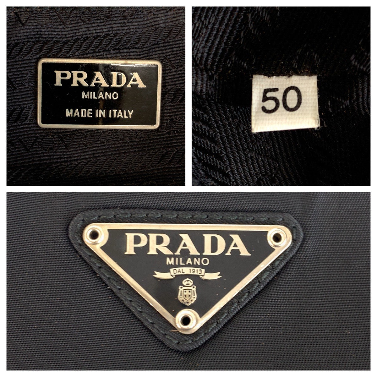 PRADA Tote Bag Nylon black Test Triangle With logo