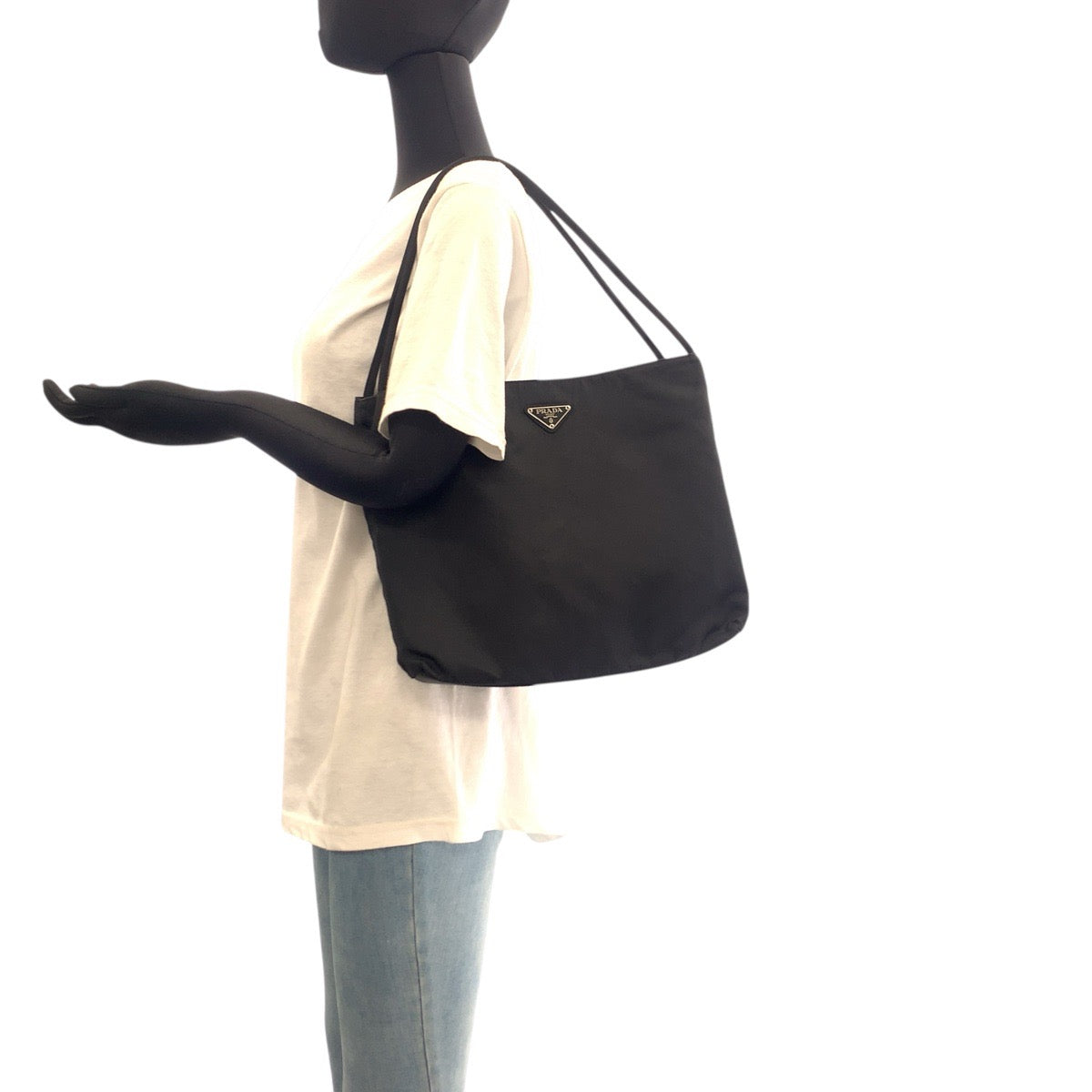 PRADA Tote Bag Nylon black Test Triangle With logo