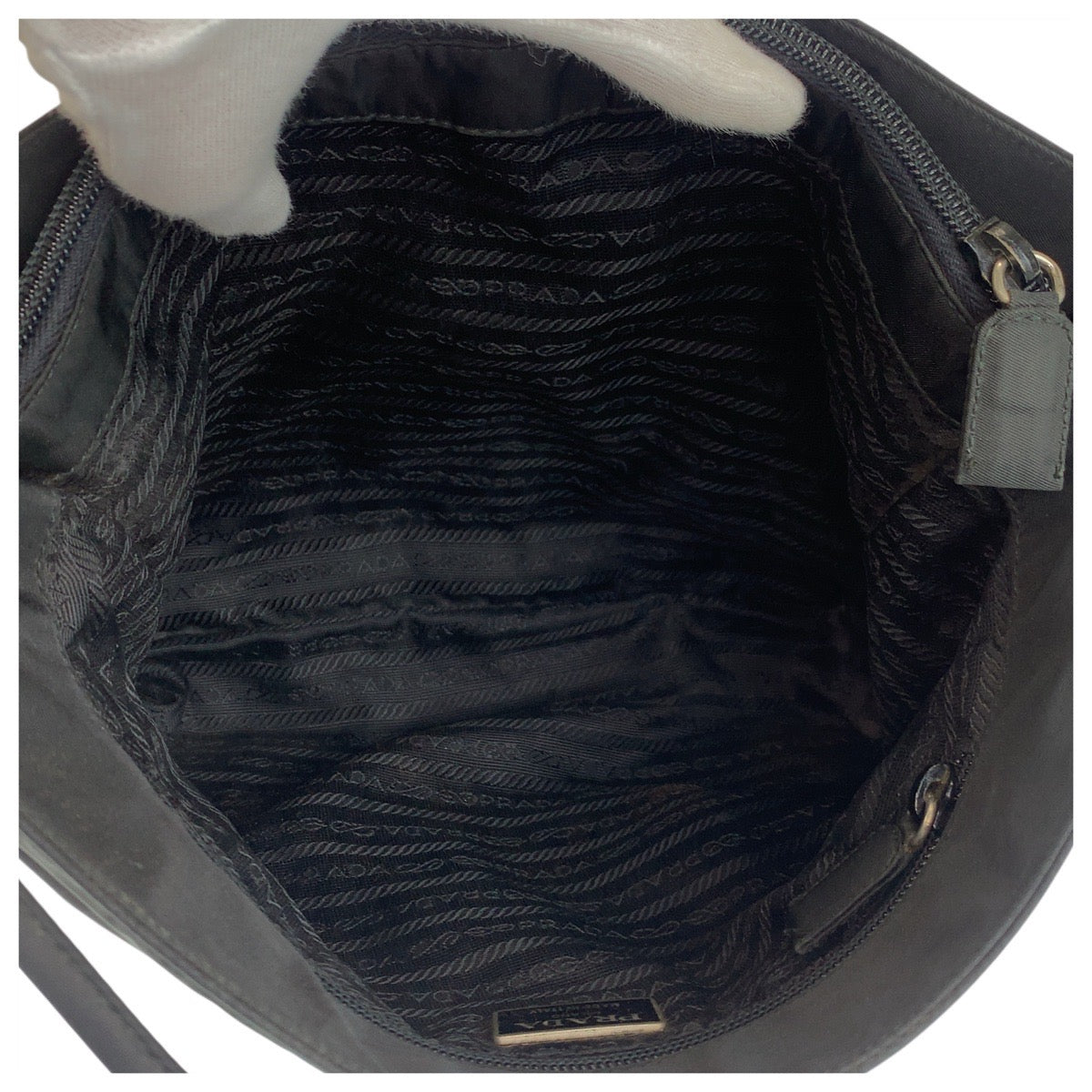 PRADA Tote Bag Nylon black Test Triangle With logo