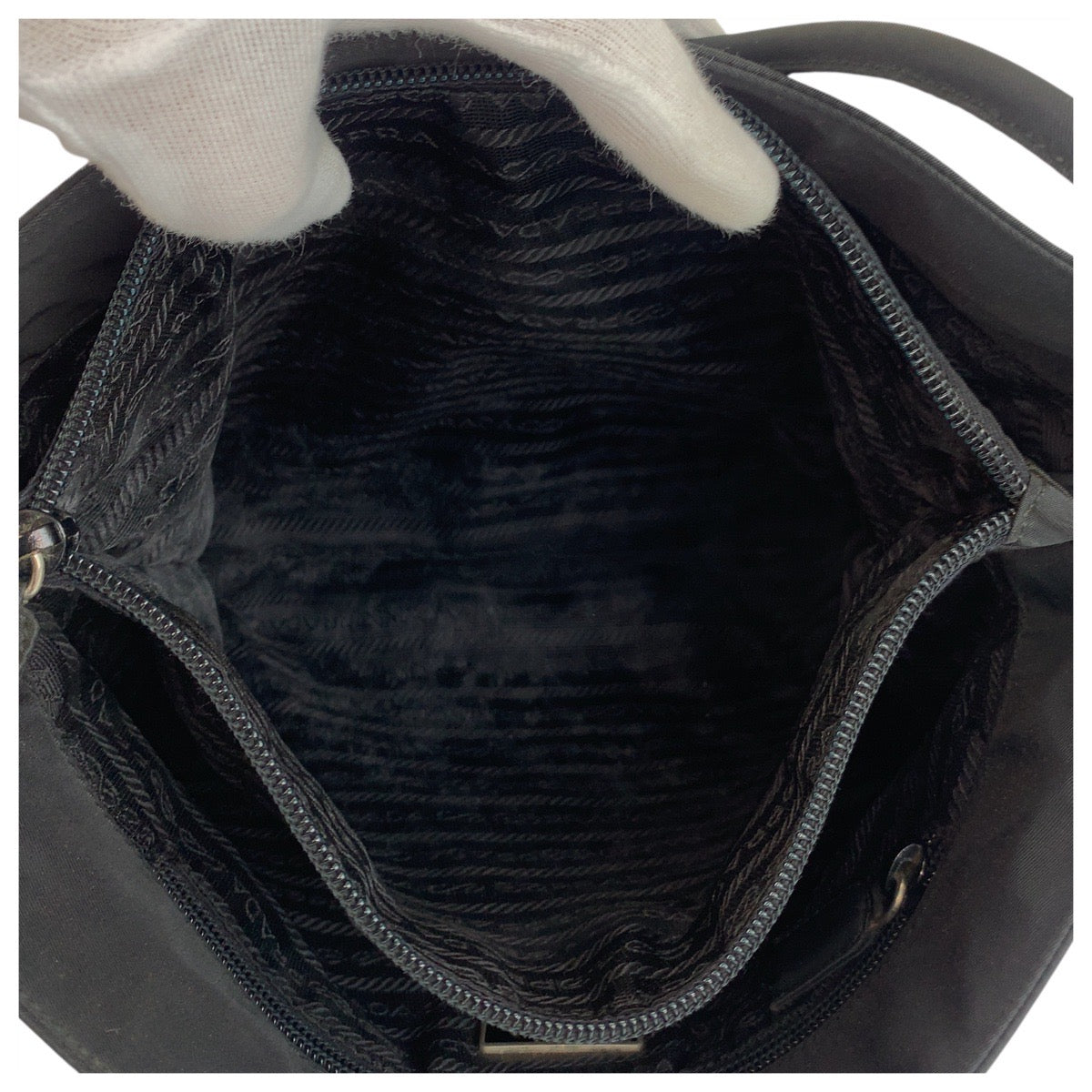 PRADA Tote Bag Nylon black Test Triangle With logo