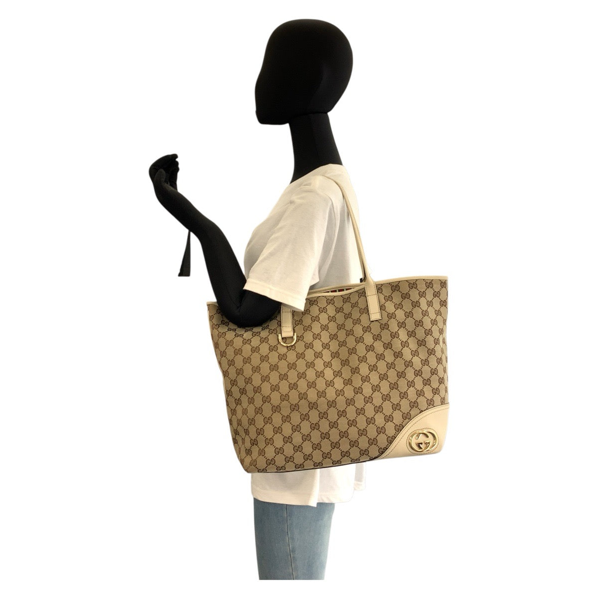 GUCCI Tote Bag 169945 GG canvas beige Abby Newbritt