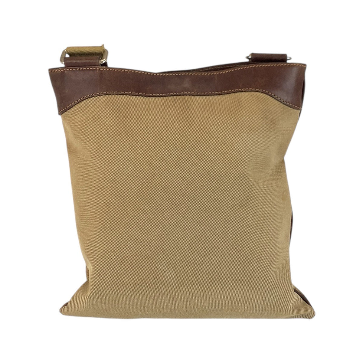 PRADA Shoulder Bag canvas Beige Brown SilverMetal Logo jacquard