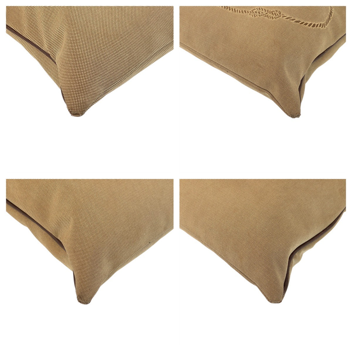 PRADA Shoulder Bag canvas Beige Brown SilverMetal Logo jacquard