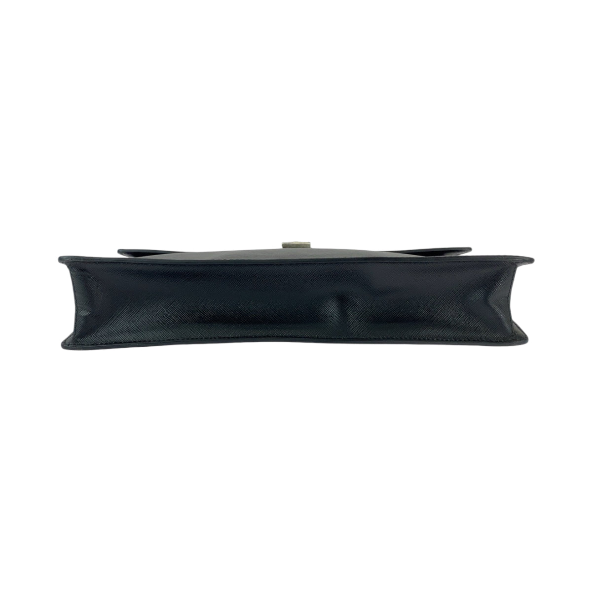 PRADA Clutch bag VR089M leather Bicolor Green Black Safiano Triangle With logo