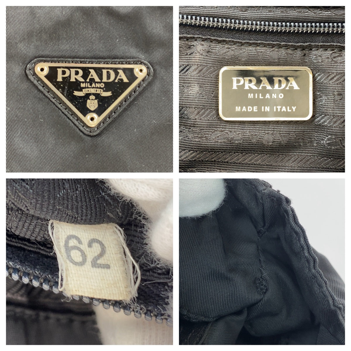 PRADA Tote Bag Nylon black Test Triangle With logo