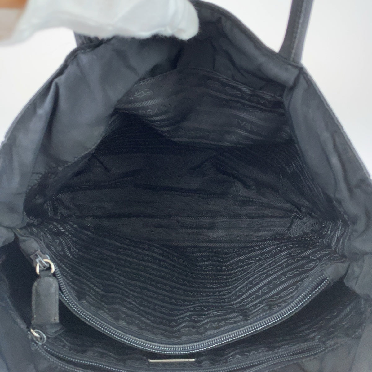 PRADA Tote Bag Nylon black Test Triangle With logo