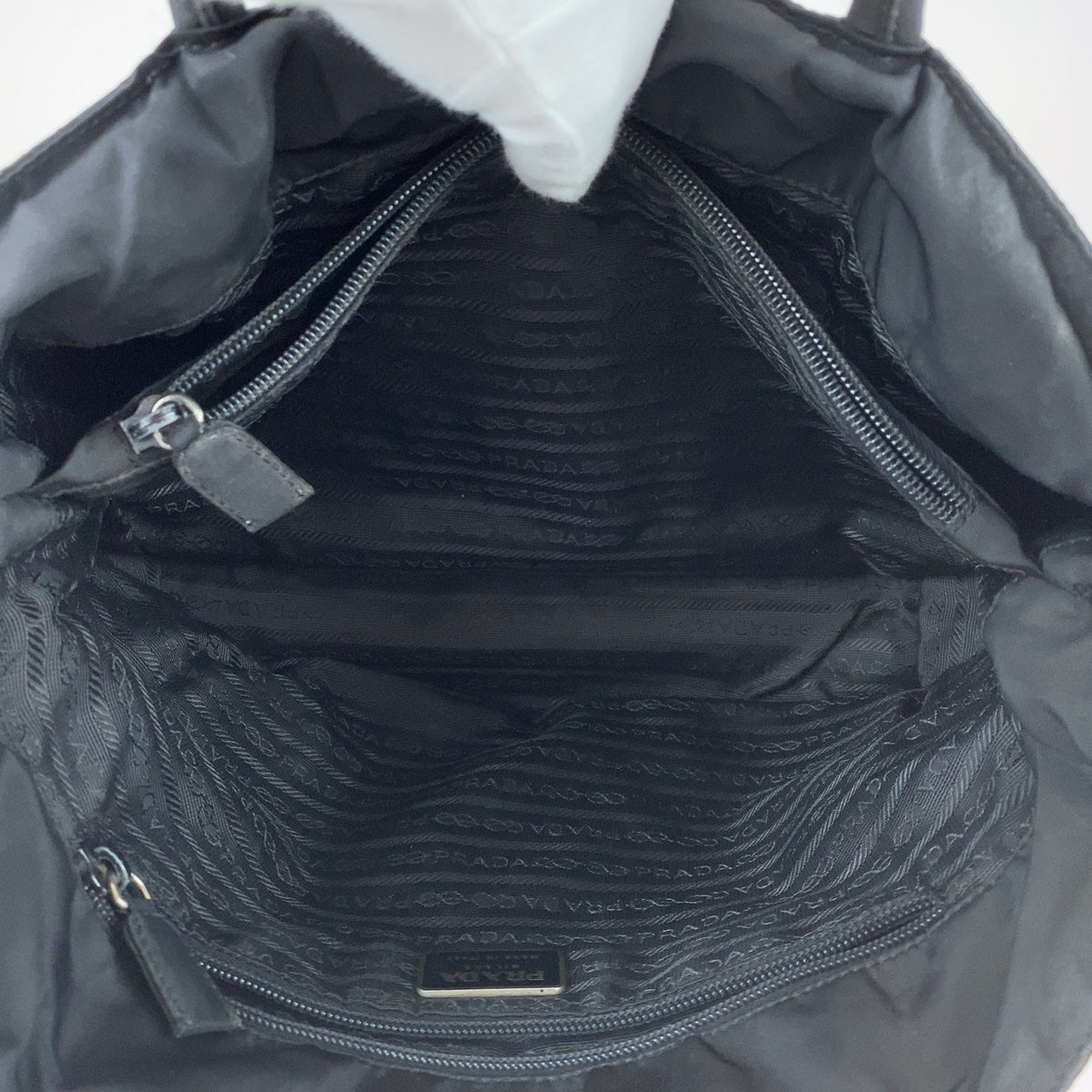 PRADA Tote Bag Nylon black Test Triangle With logo