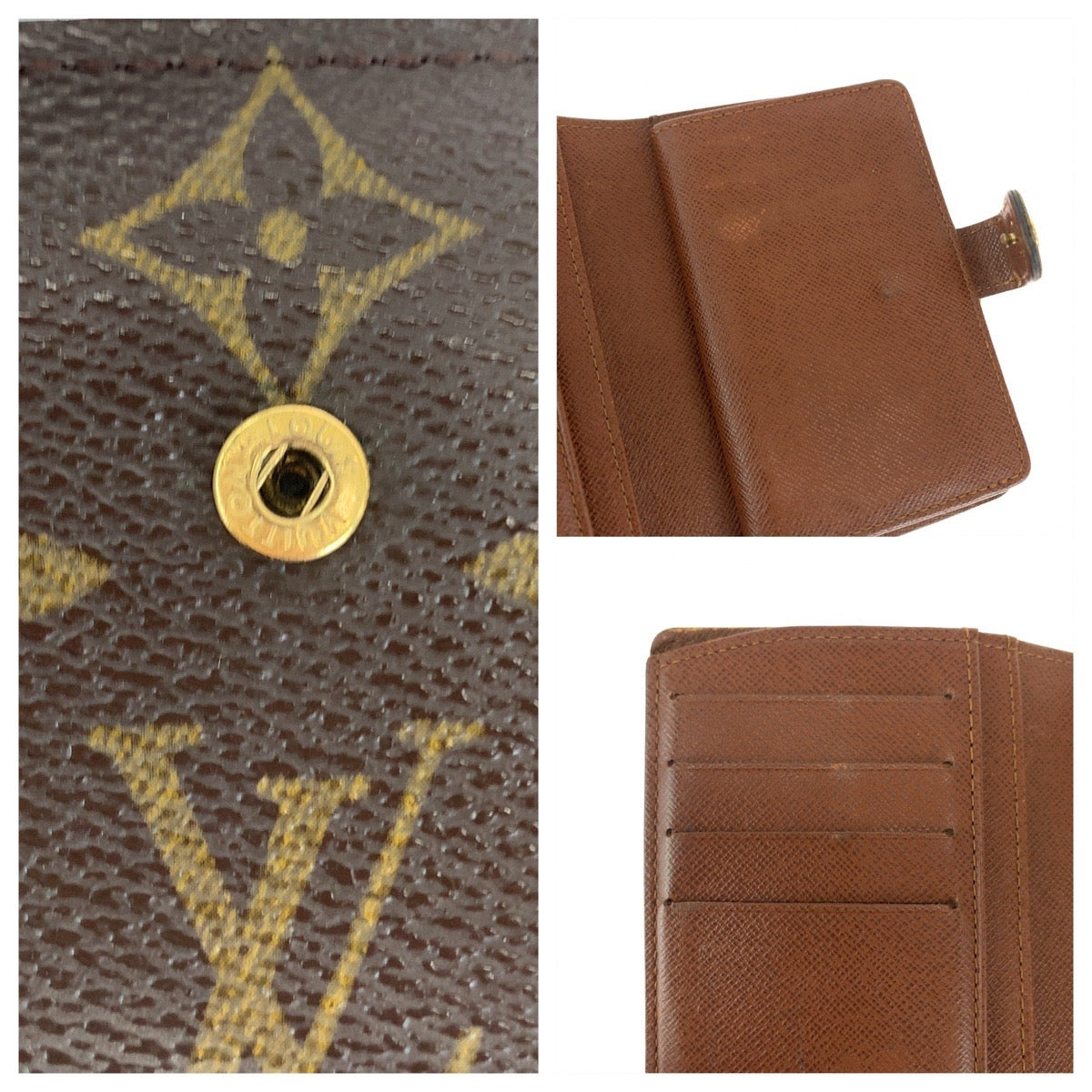LOUIS VUITTON Bifold Wallet M61674 PVC Brown Monogram Portefeuille Viennoiserie