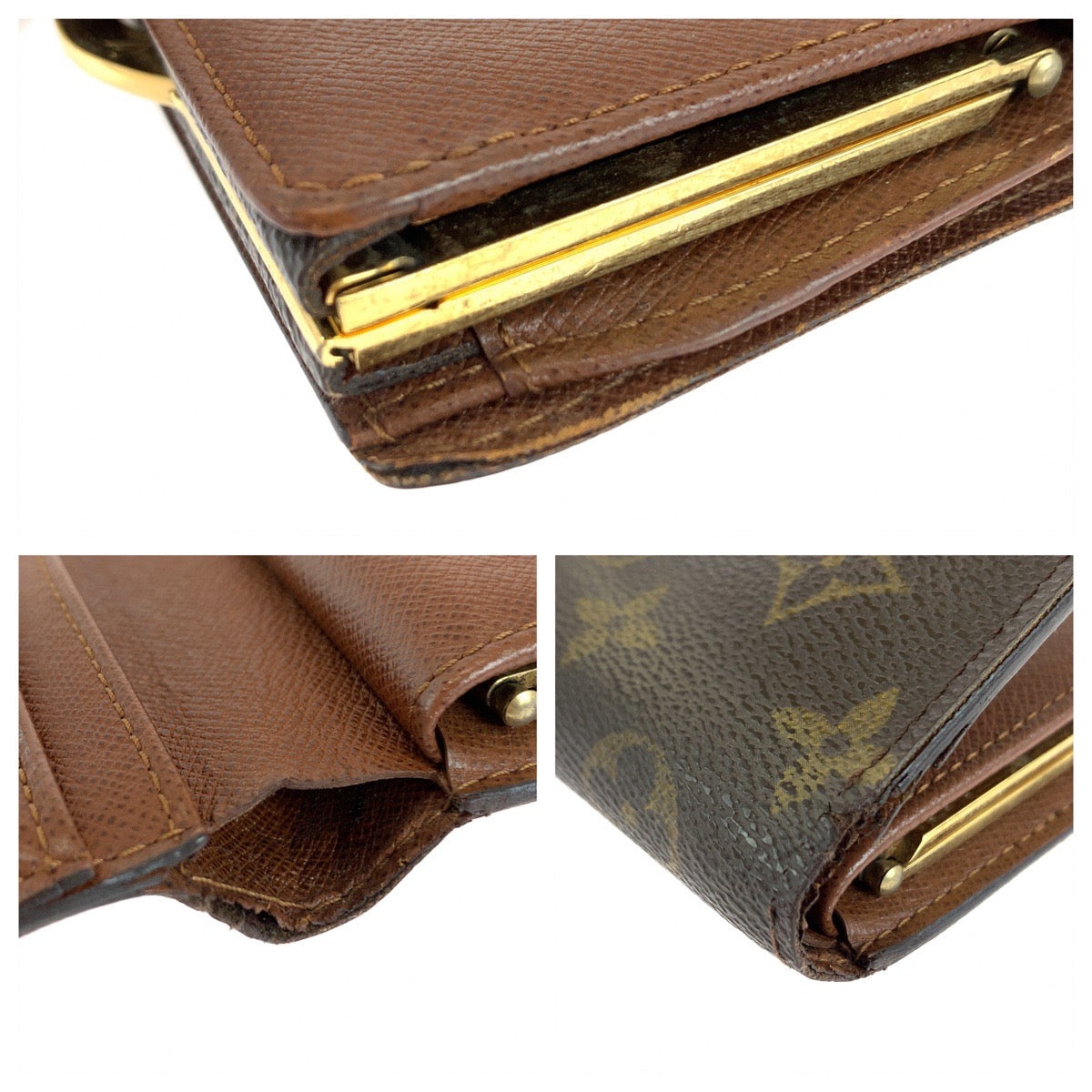 LOUIS VUITTON Bifold Wallet M61674 PVC Brown Monogram Portefeuille Viennoiserie