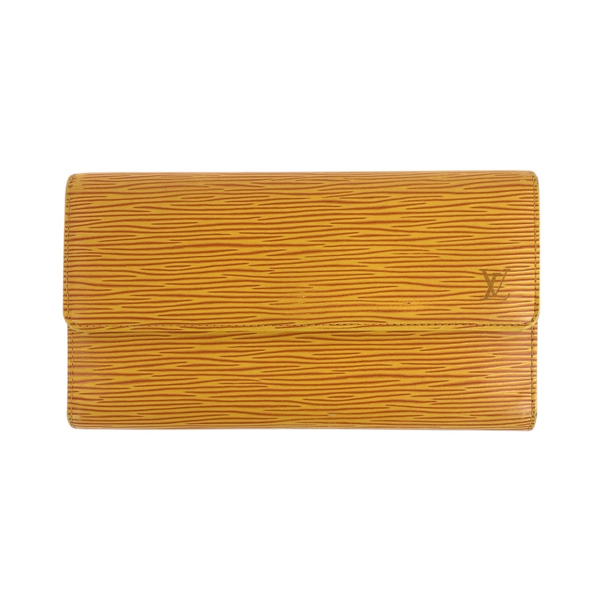 LOUIS VUITTON Long Wallet Purse M63389 leather Tassili Yellow GoldMetal Epi Porte Tresor International