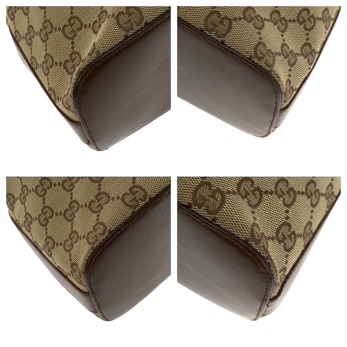 GUCCI Shoulder Bag 001 3814 GG canvas Beige Brown SilverMetal