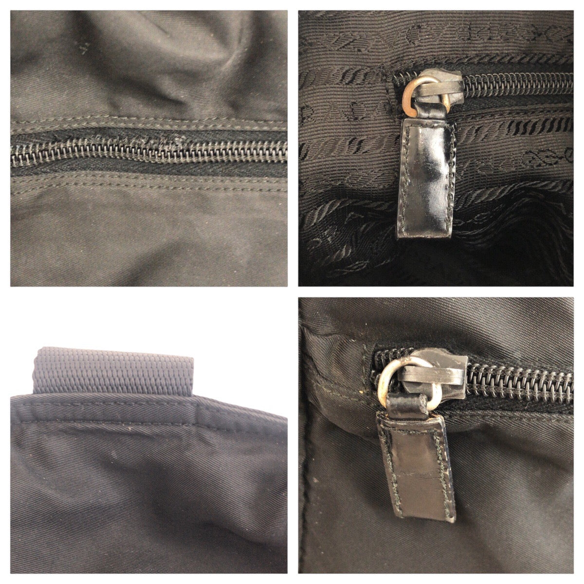 PRADA Shoulder Bag Nylon Black SilverMetal Test Triangle With logo