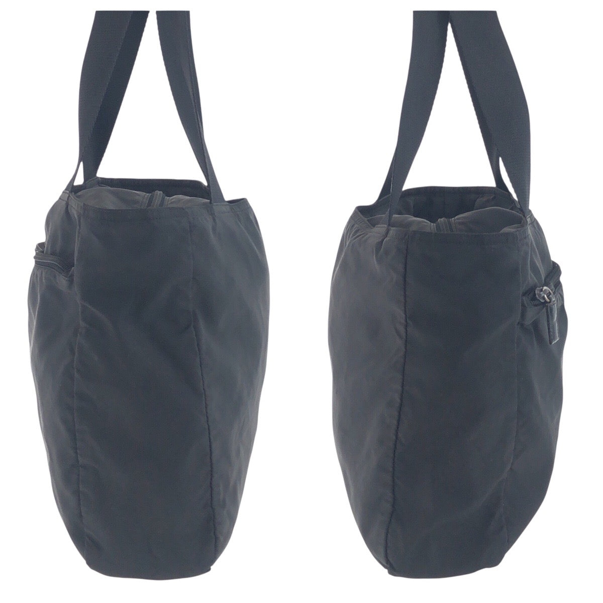 PRADA Shoulder Bag Nylon Black SilverMetal Test Triangle With logo