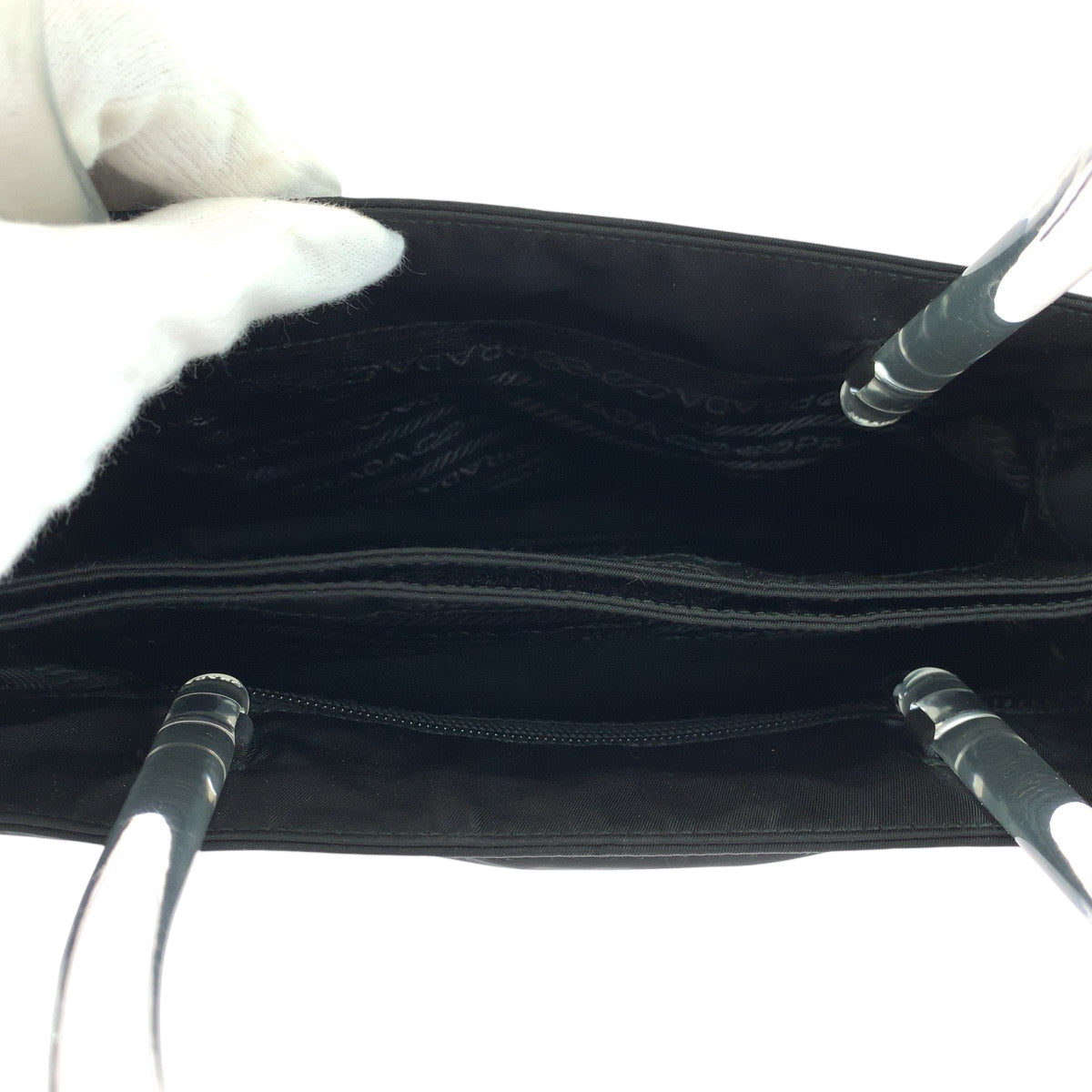 PRADA Tote Bag Nylon black Test Triangle With logo