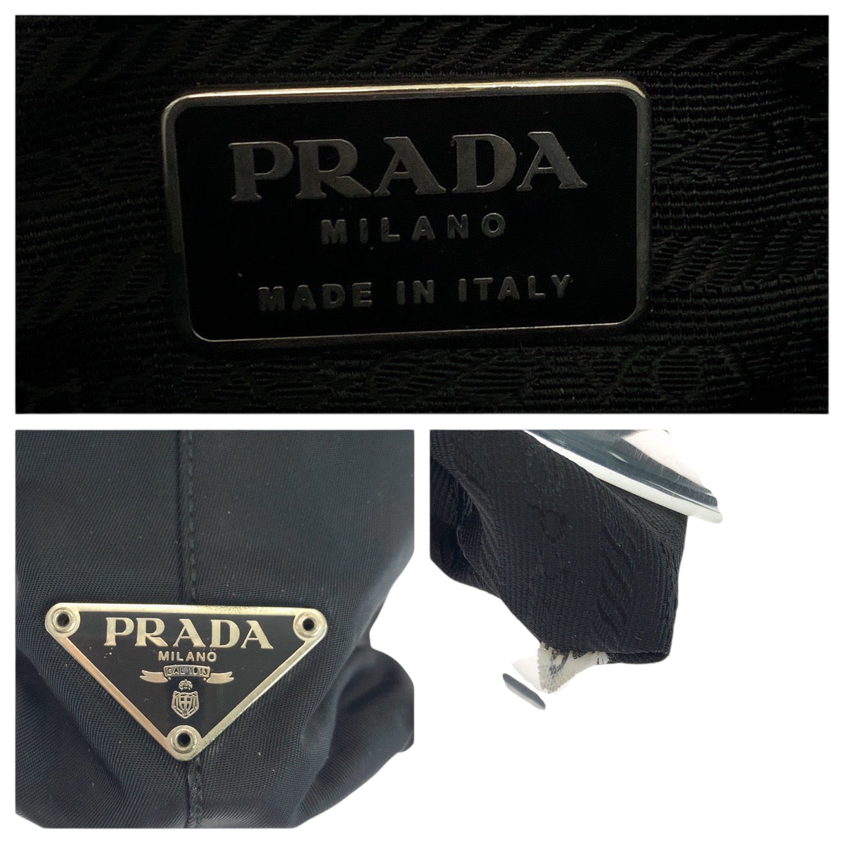 PRADA Tote Bag Nylon black Test Triangle With logo