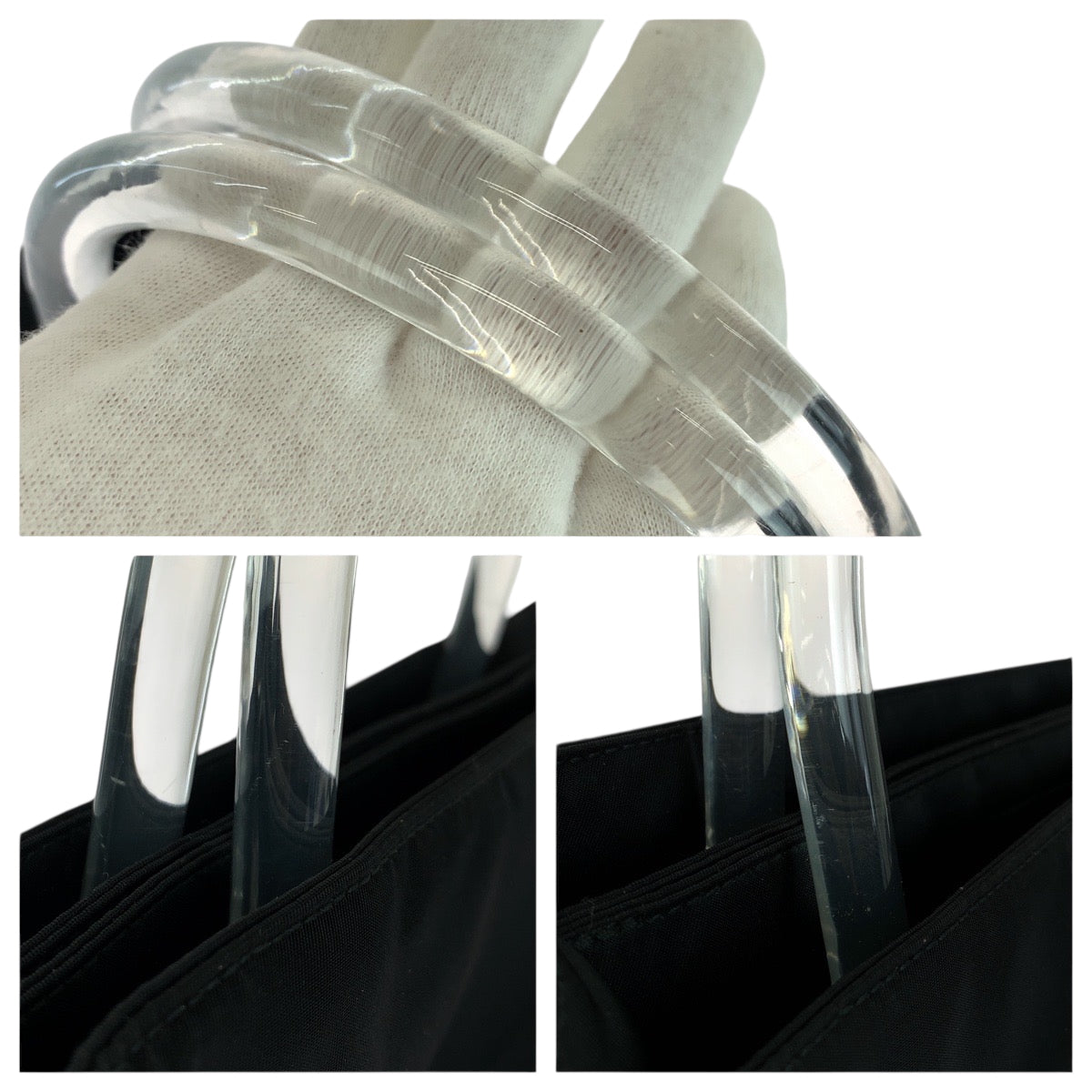 PRADA Tote Bag Nylon black Test Triangle With logo