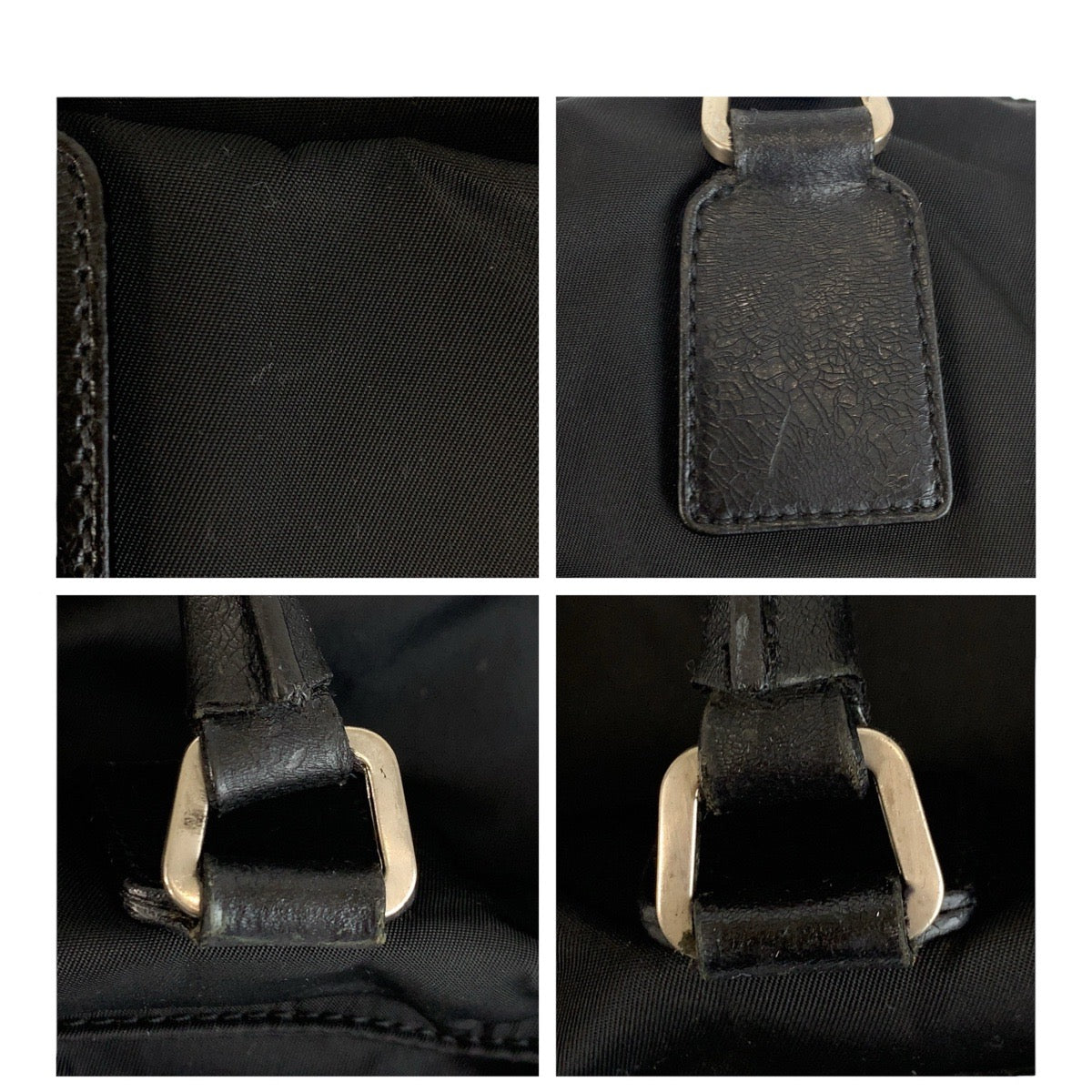 PRADA Shoulder Bag Nylon Black SilverMetal Test Triangle With logo