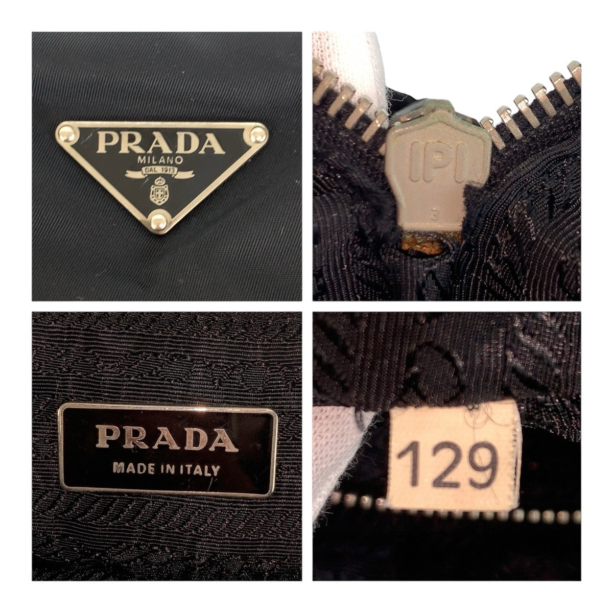 PRADA Shoulder Bag Nylon Black SilverMetal Test Triangle With logo