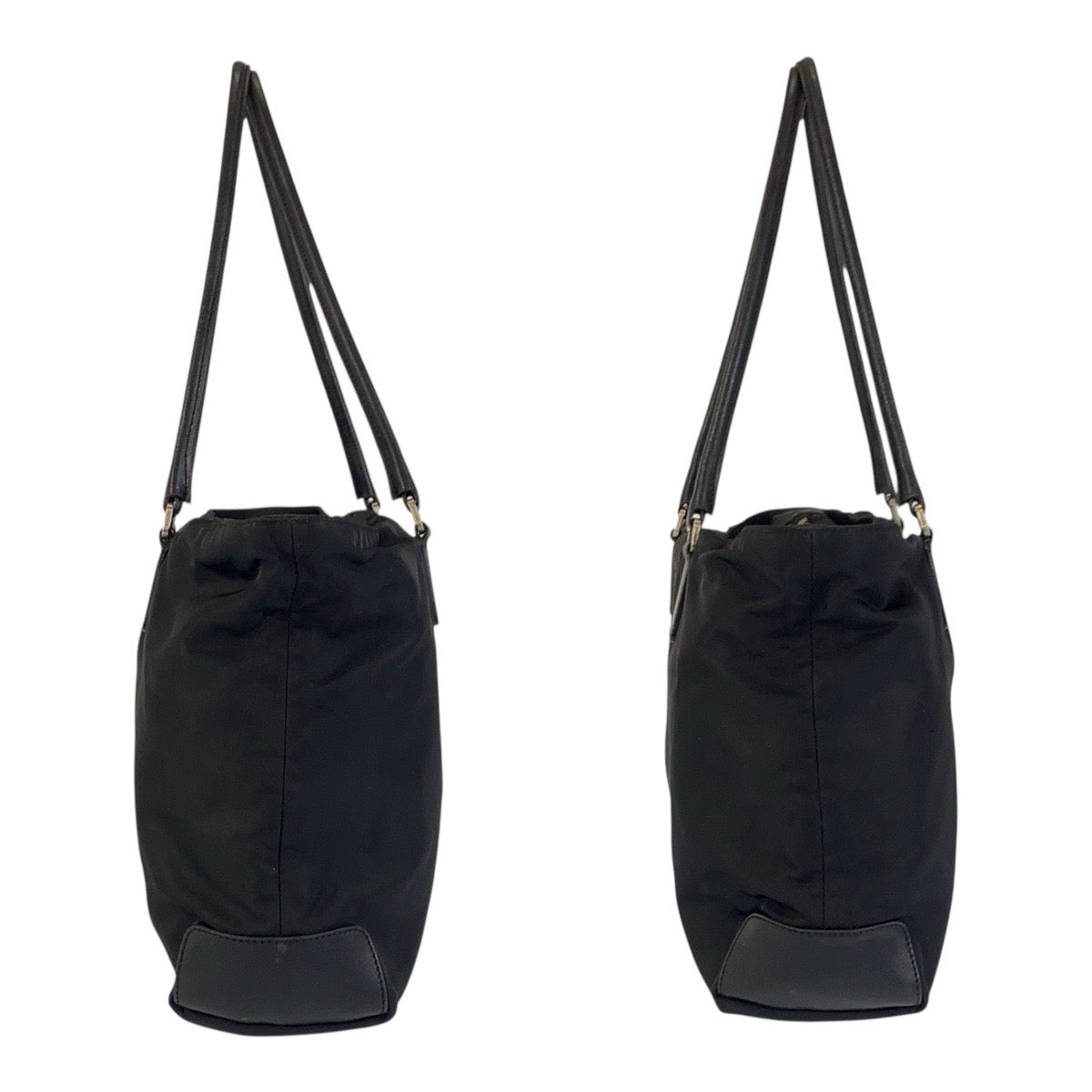 PRADA Shoulder Bag Nylon Black SilverMetal Test Triangle With logo