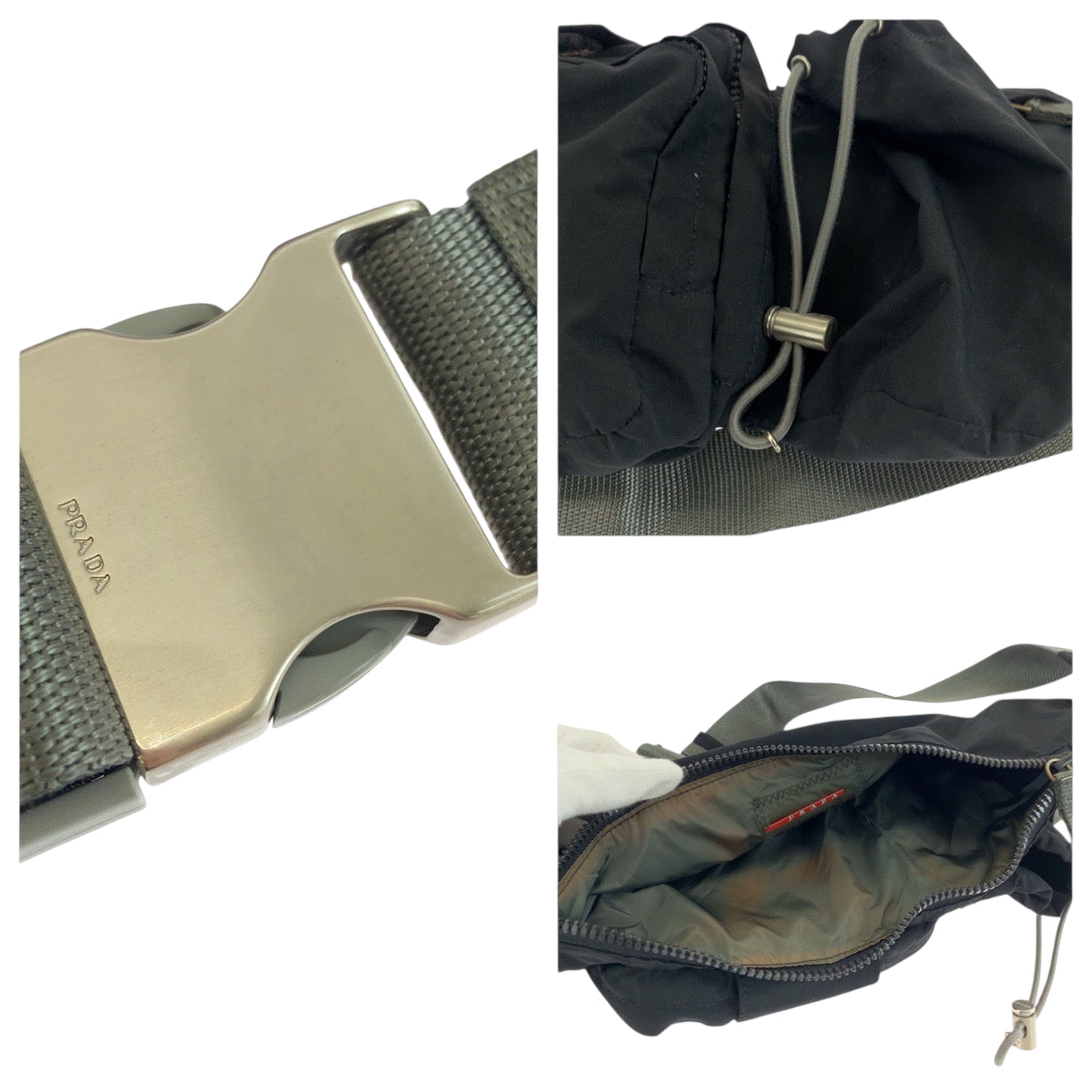 PRADA Waist bag 4VA056 Nylon Black SilverMetal PRADA Sports
