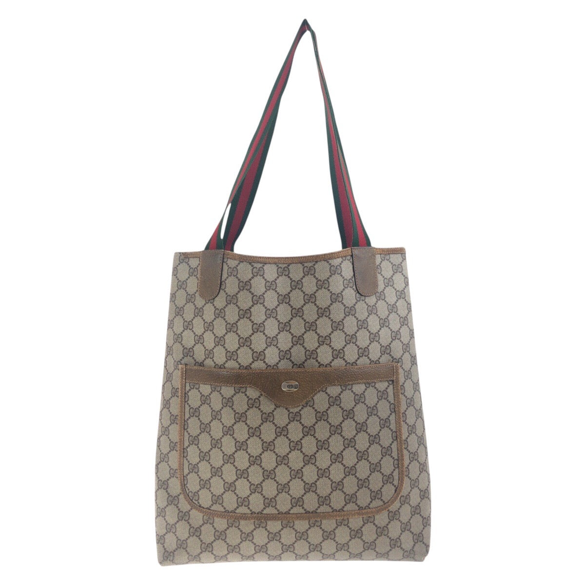 GUCCI Tote Bag 50205 GG Supreme Canvas Beige brown Old Gucci Shelly Line
