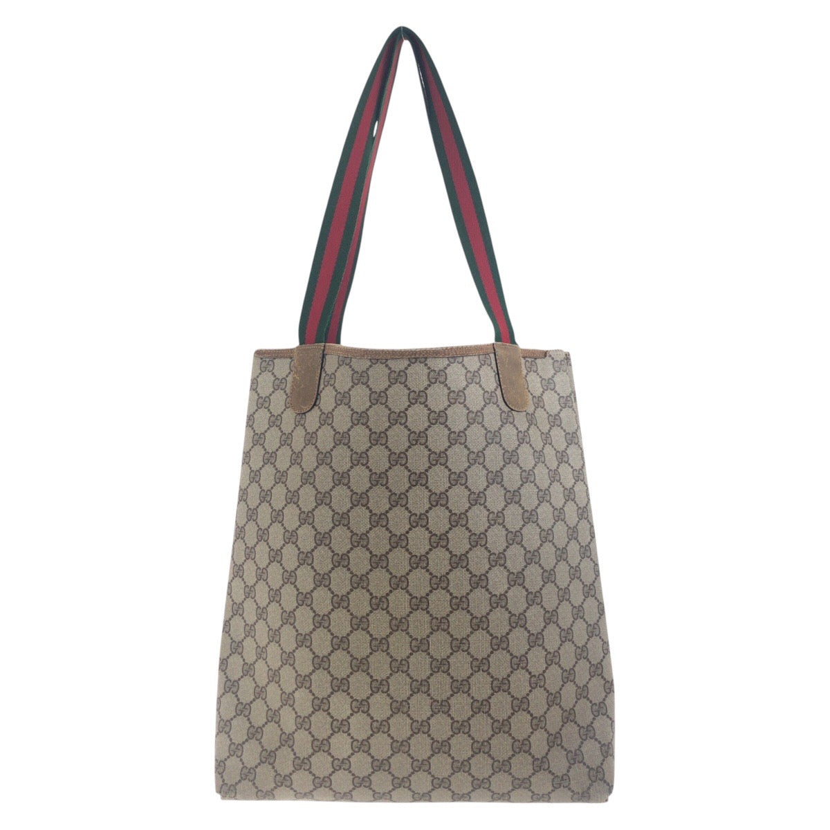 GUCCI Tote Bag 50205 GG Supreme Canvas Beige brown Old Gucci Shelly Line