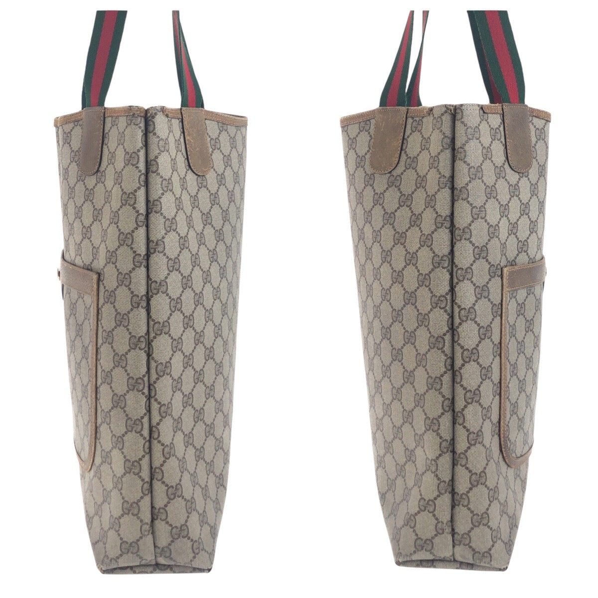 GUCCI Tote Bag 50205 GG Supreme Canvas Beige brown Old Gucci Shelly Line
