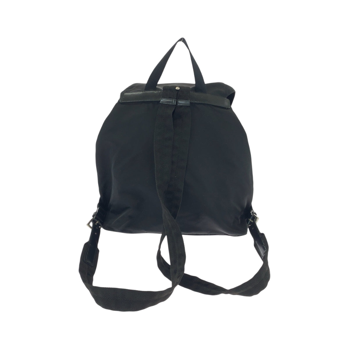 PRADA Backpack Nylon Black SilverMetal Test Triangle With logo