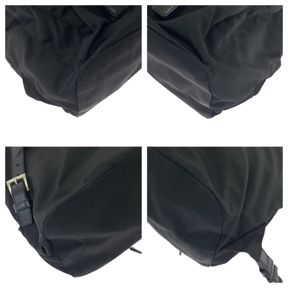 PRADA Backpack Nylon Black SilverMetal Test Triangle With logo