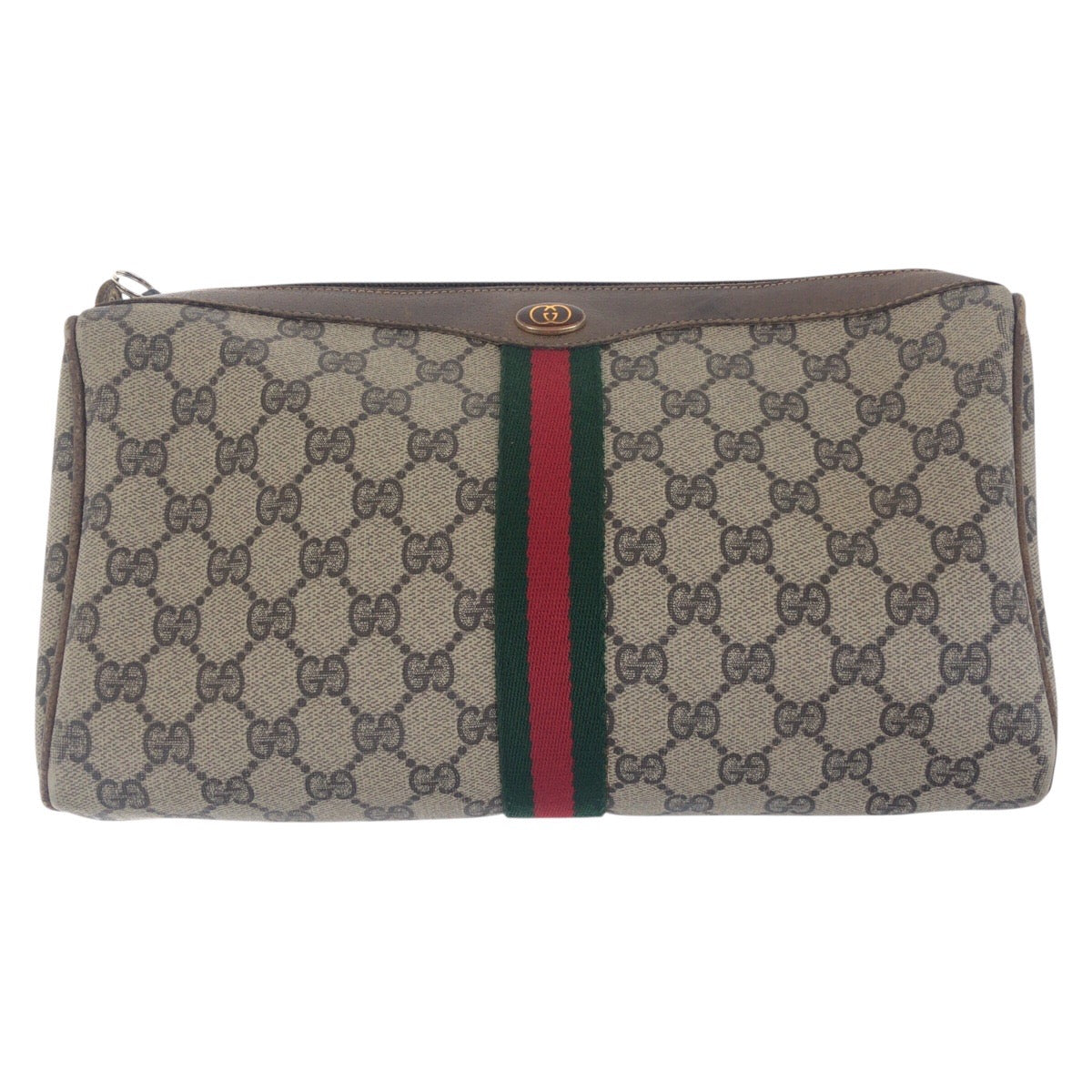 GUCCI Clutch bag 001 312 0470 GG Supreme Canvas beige Old Gucci Shelly Line