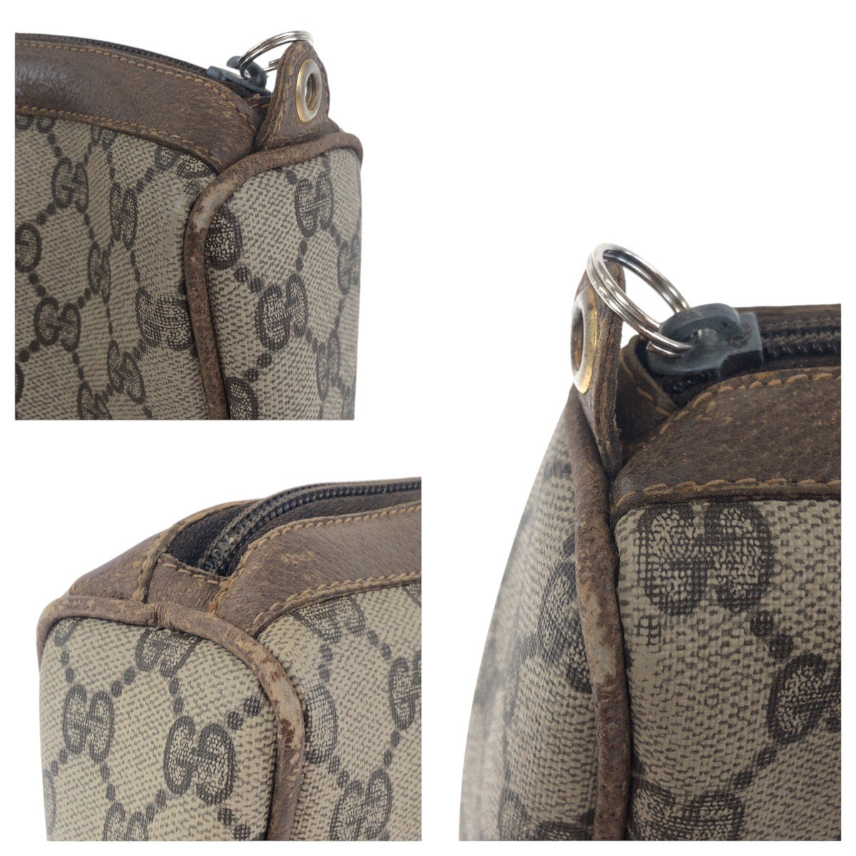 GUCCI Clutch bag 001 312 0470 GG Supreme Canvas beige Old Gucci Shelly Line