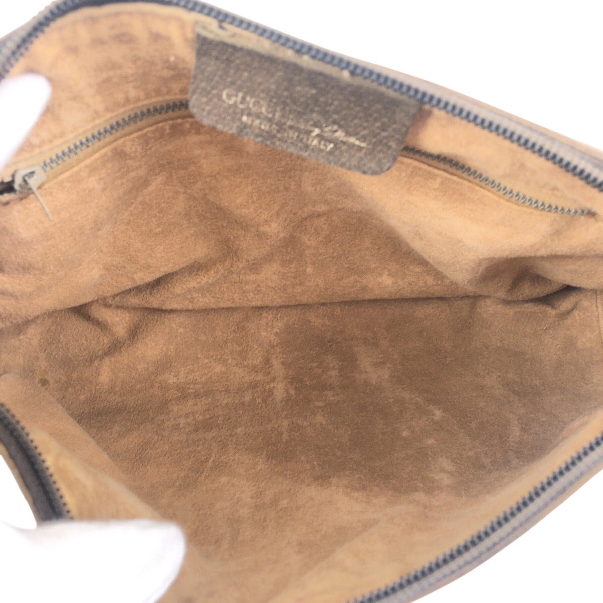 GUCCI Clutch bag 001 312 0470 GG Supreme Canvas beige Old Gucci Shelly Line