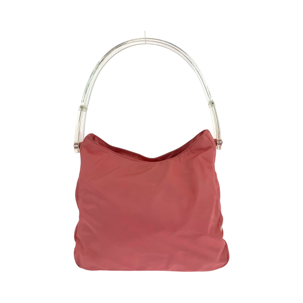 PRADA Shoulder Bag Nylon Pink clear Test Triangle With logo