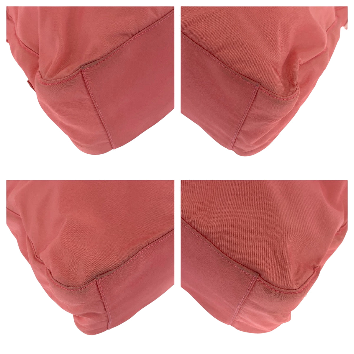 PRADA Shoulder Bag Nylon Pink clear Test Triangle With logo