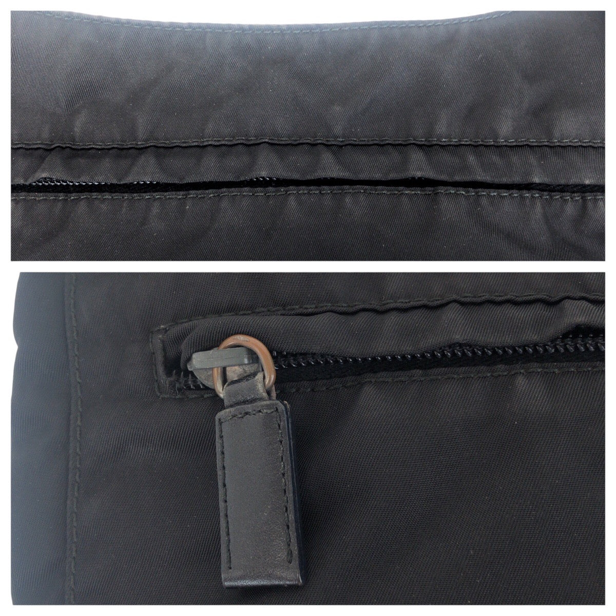PRADA Shoulder Bag Nylon black Test Triangle With logo