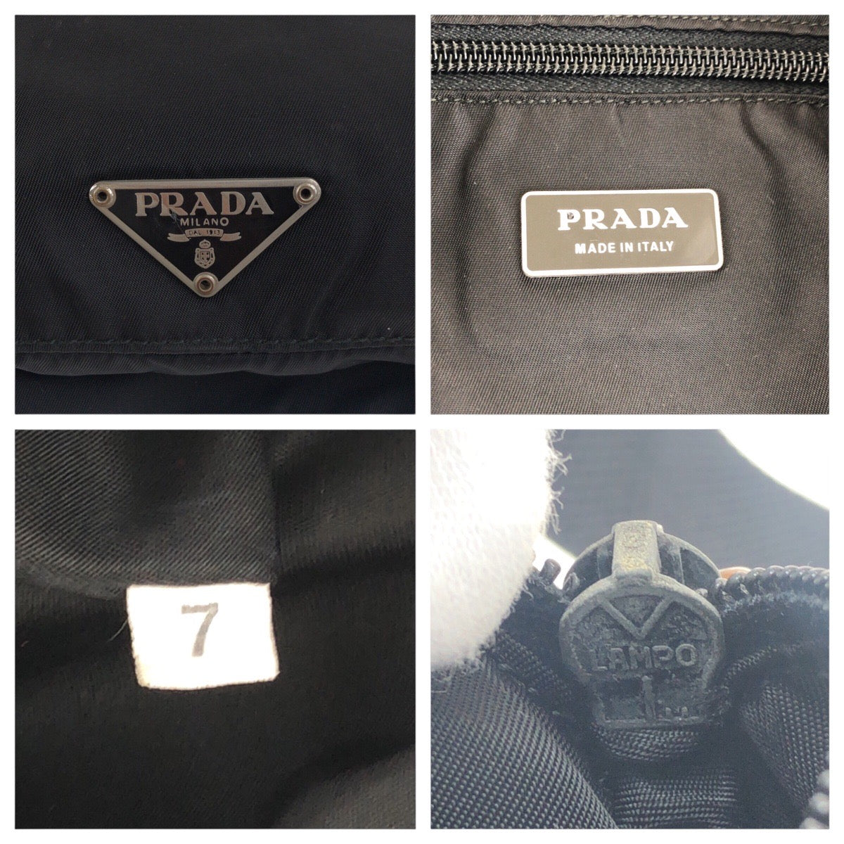 PRADA Shoulder Bag Nylon black Test Triangle With logo