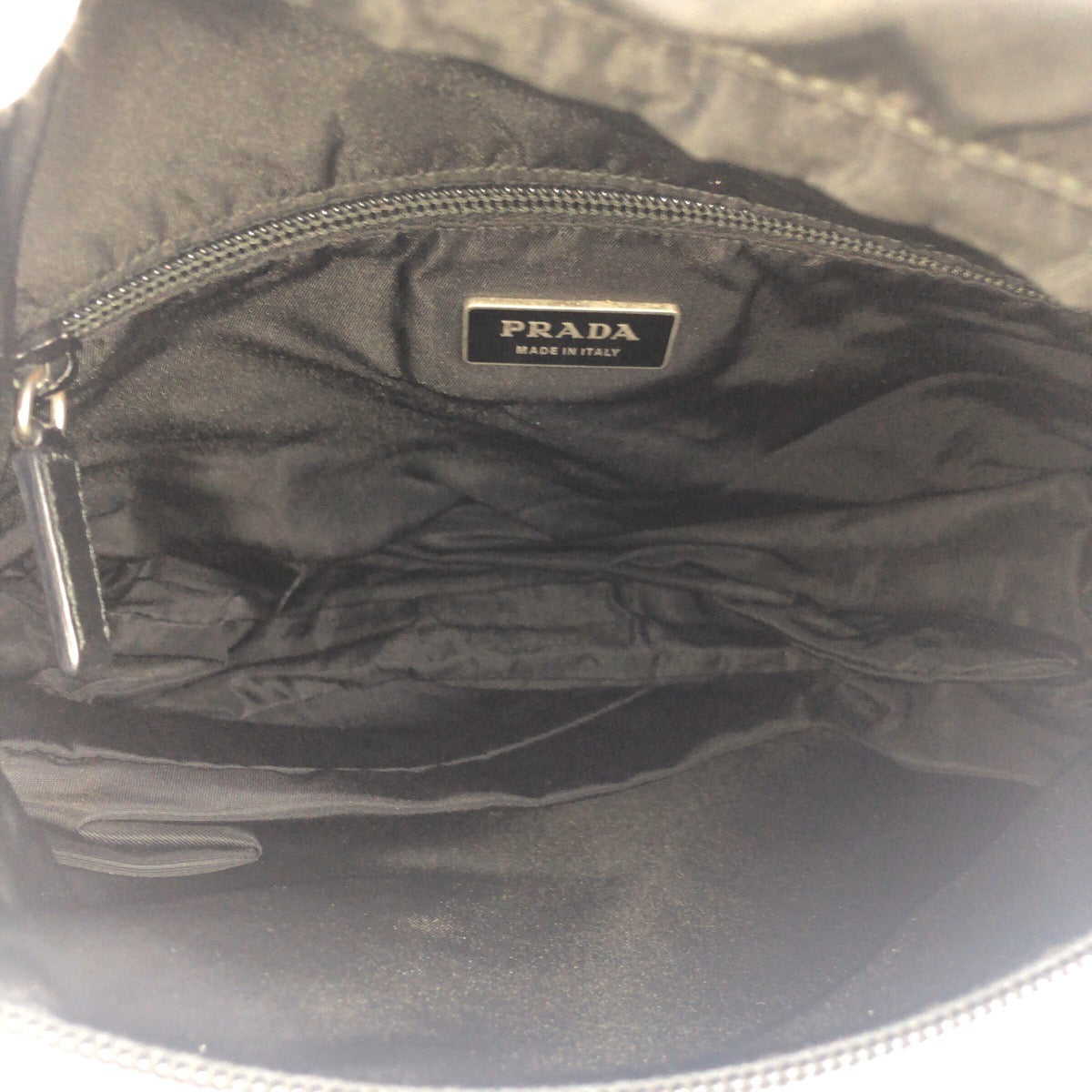 PRADA Shoulder Bag Nylon black Test Triangle With logo