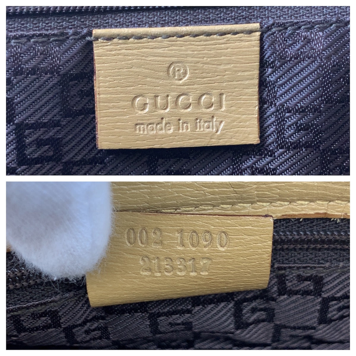 GUCCI Business bag 002 1090 leather Beige Gold Metal