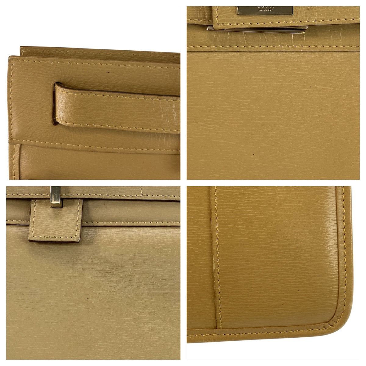 GUCCI Business bag 002 1090 leather Beige Gold Metal
