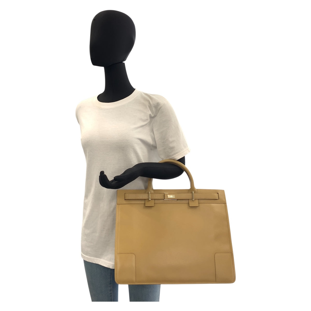 GUCCI Business bag 002 1090 leather Beige Gold Metal