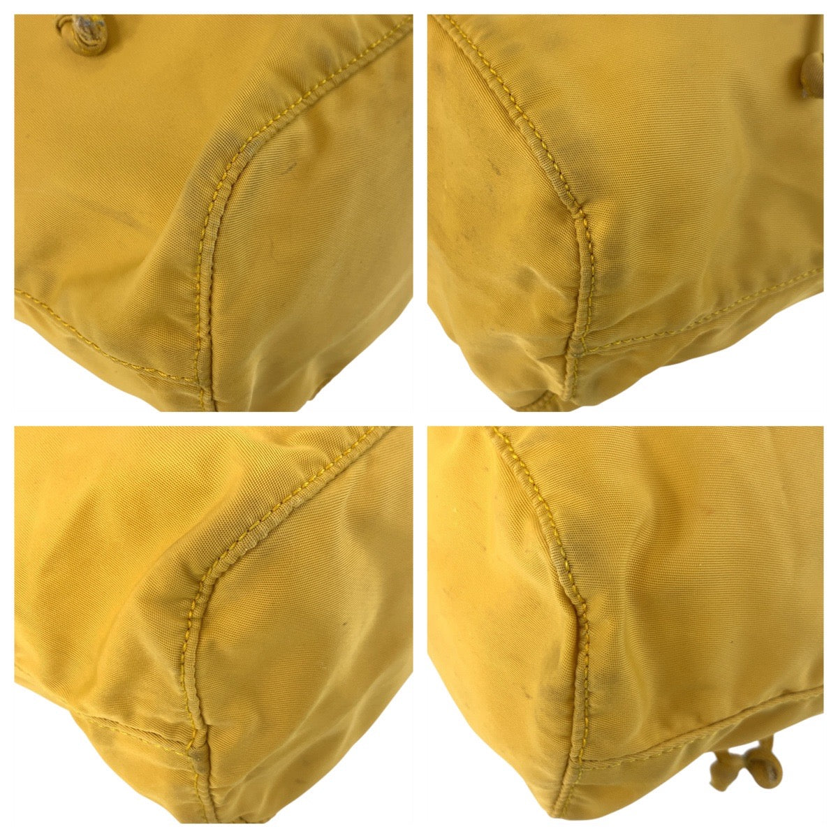 PRADA Pouch Nylon Yellow SilverMetal Test Triangle With logo