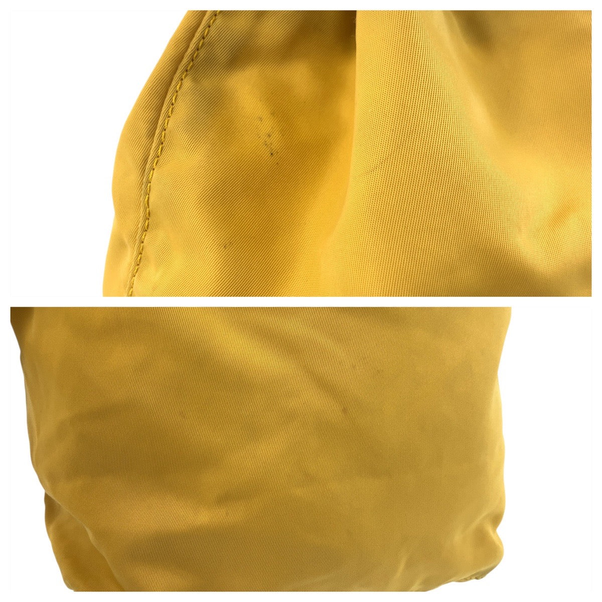 PRADA Pouch Nylon Yellow SilverMetal Test Triangle With logo