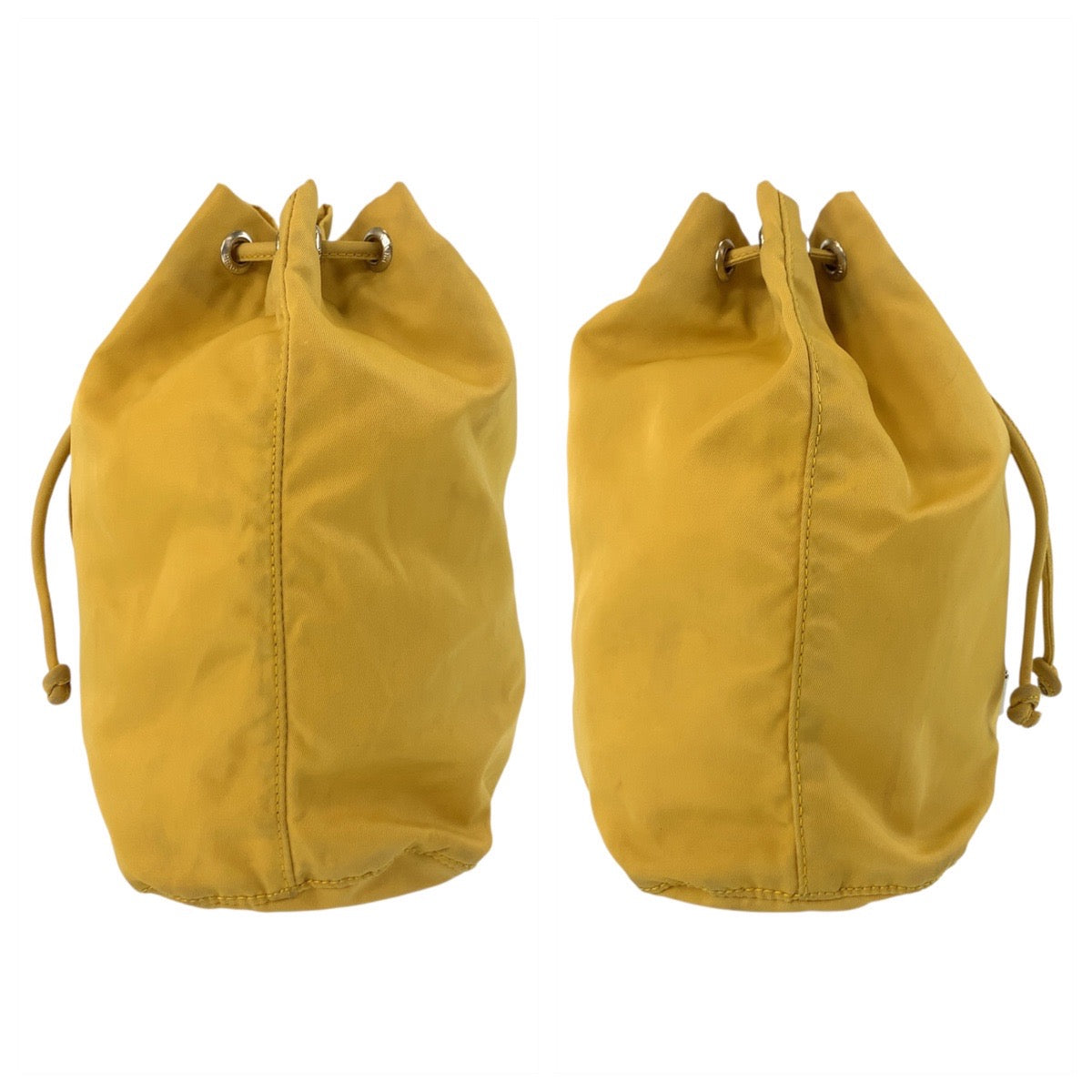 PRADA Pouch Nylon Yellow SilverMetal Test Triangle With logo