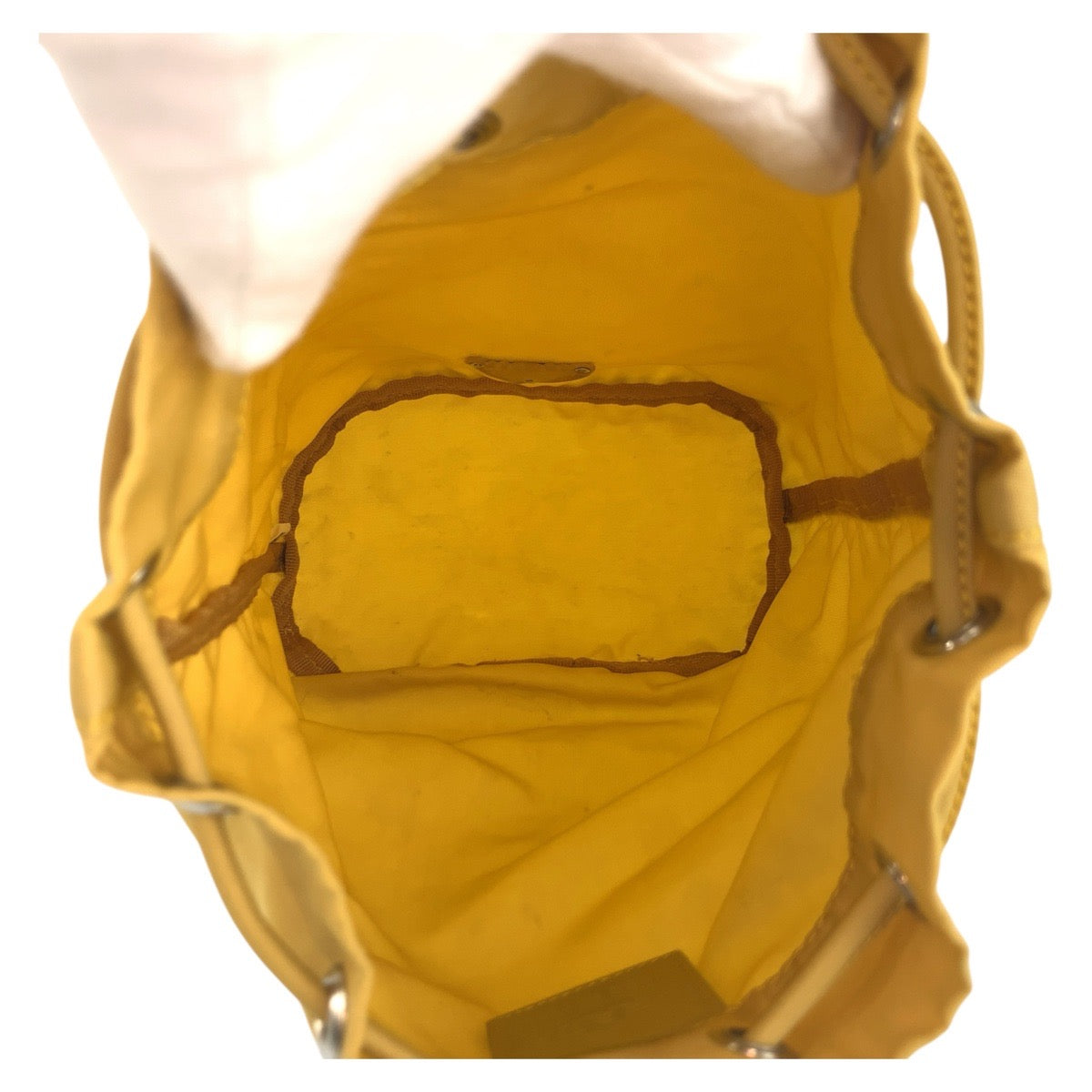 PRADA Pouch Nylon Yellow SilverMetal Test Triangle With logo