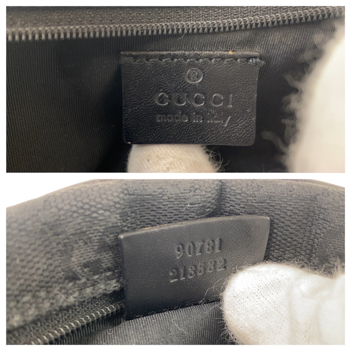 GUCCI Handbag 90781 GG canvas Black GoldMetal