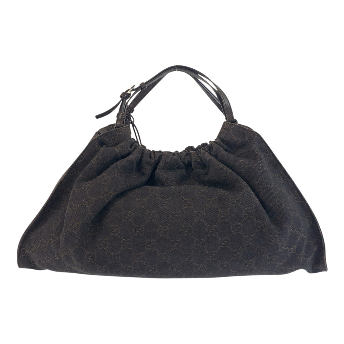 GUCCI Handbag 76554 GG canvas Brown Silver Metal