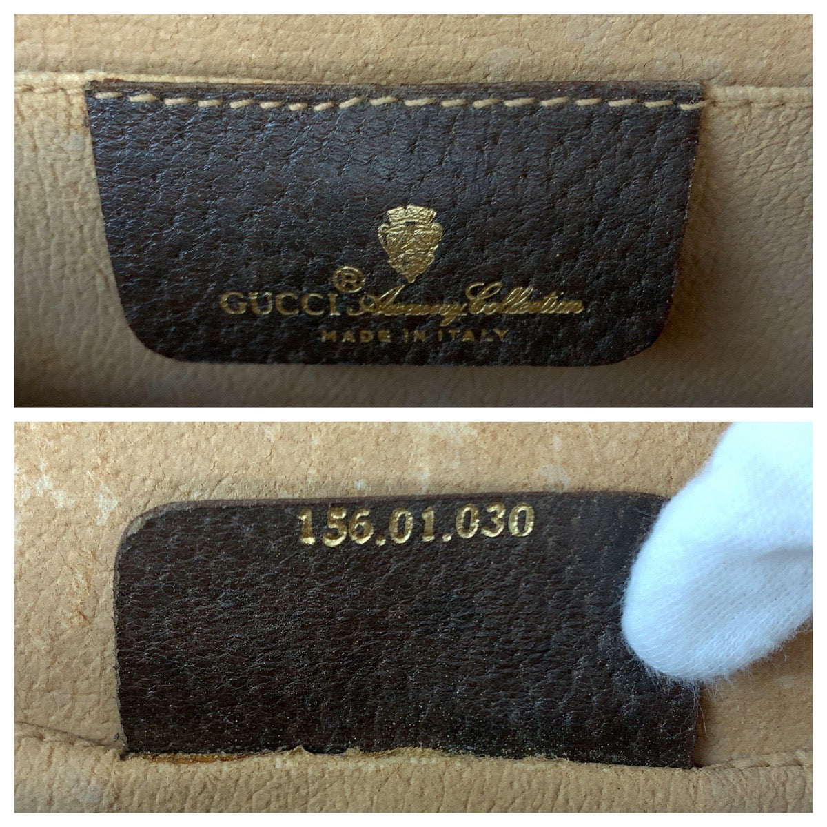 GUCCI Clutch bag 156 01 030 GG Supreme Canvas Beige brown Old Gucci Shelly Line