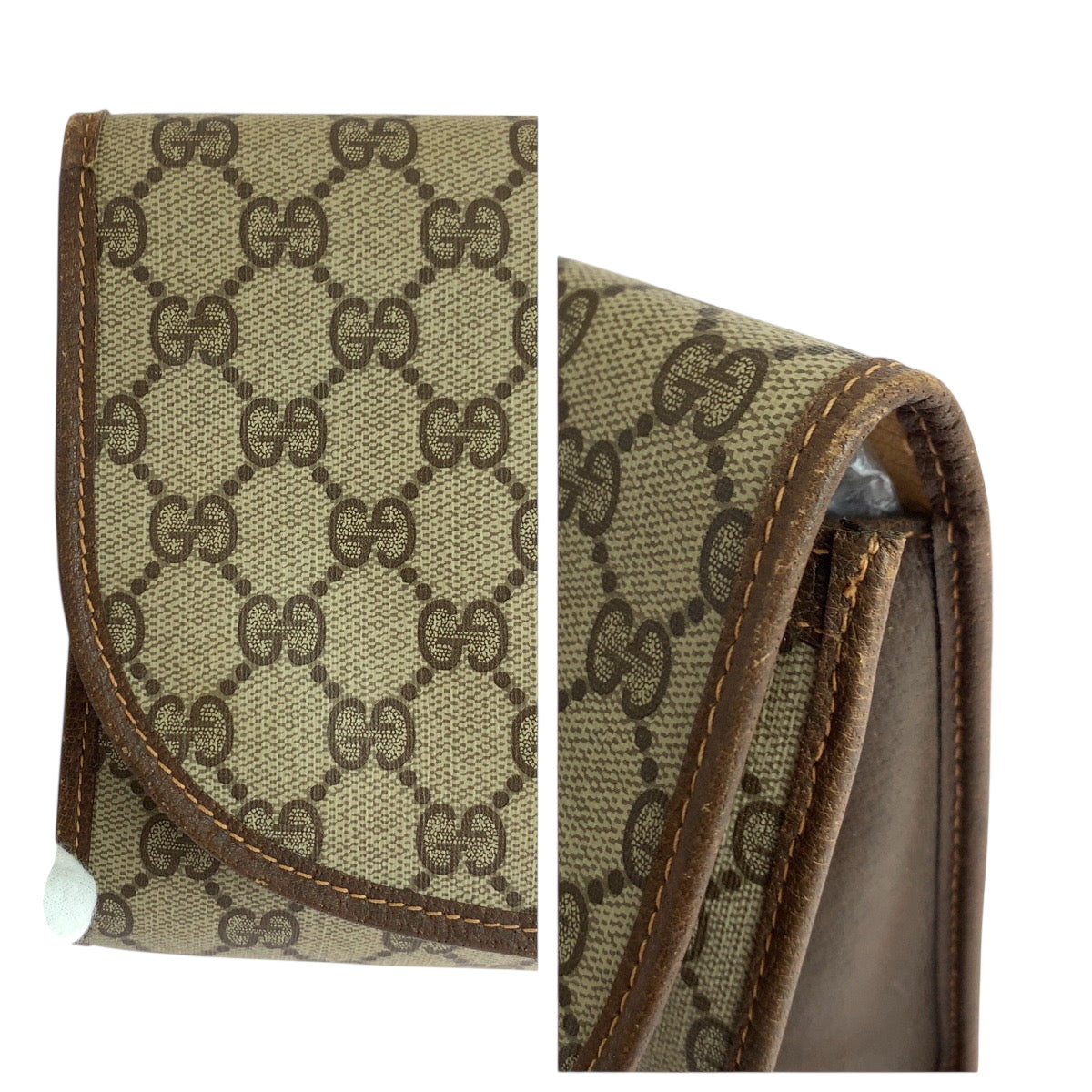 GUCCI Clutch bag 156 01 030 GG Supreme Canvas Beige brown Old Gucci Shelly Line