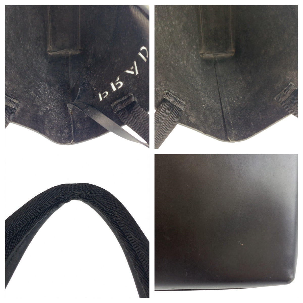 PRADA Tote Bag leather Black black Punching logo
