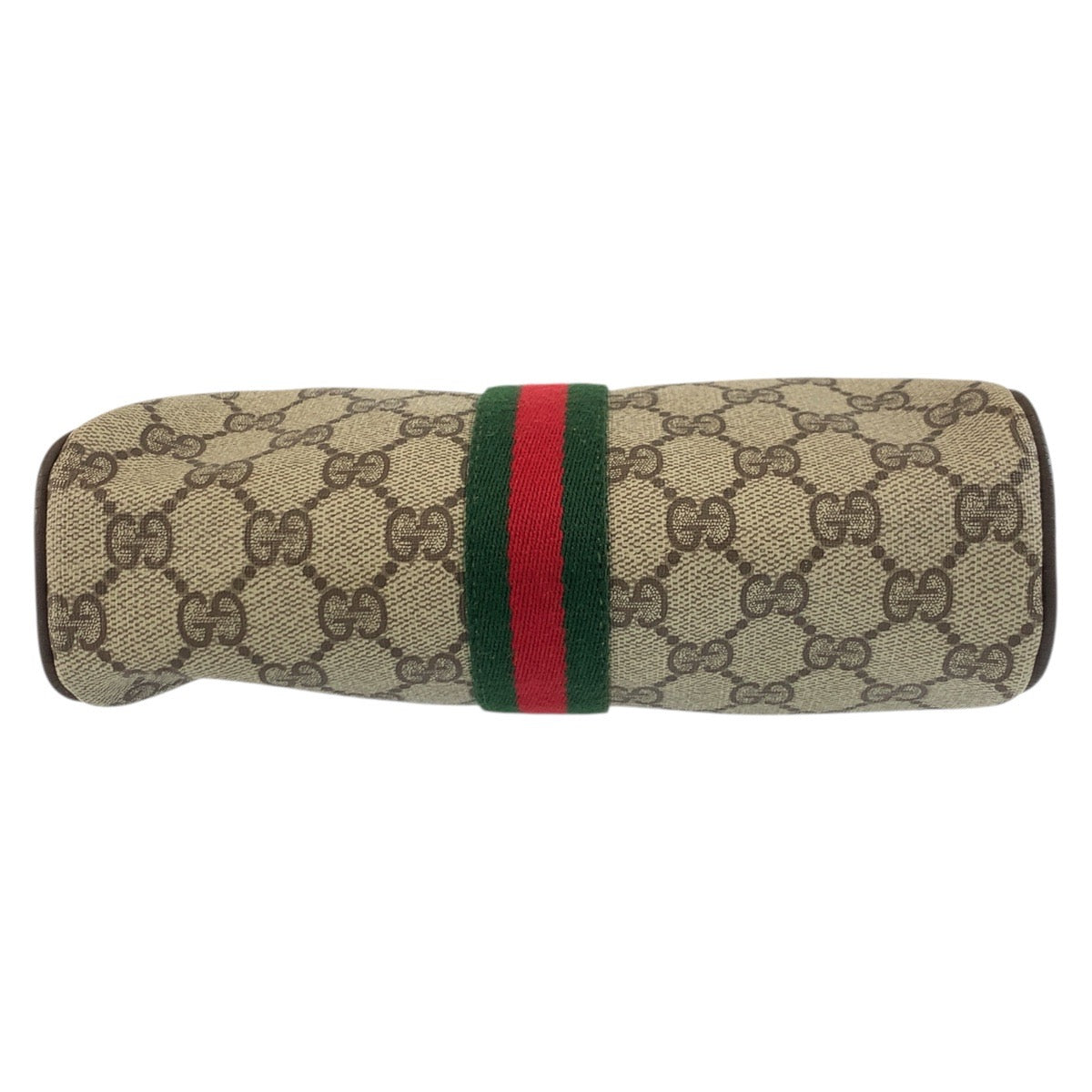 GUCCI Clutch bag 56 01 012 GG Supreme Canvas Beige Brown Gold Metal Sherry Line Old Gucci